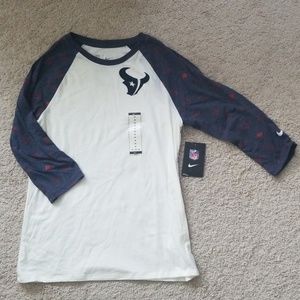 Ladies Nike Houston Texans 3/4 sleeve shirt
